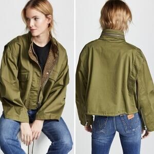 Current/Elliott The Cropped Infantry Jacket in Capulet Olive
